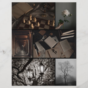 Dark Academia Collage Scrapbooking Paper