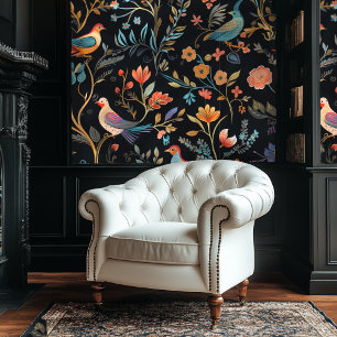 Dark Academia Colorful Chinoiserie Style Wallpaper