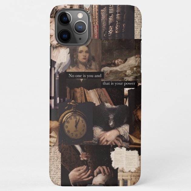 Dark Academia Dark Brown Aesthetic Collage iPhone Case Zazzle