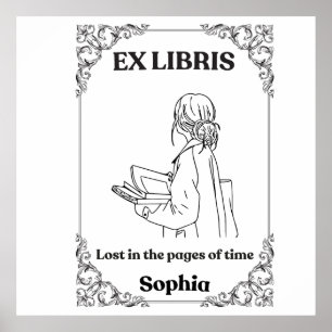 Dark Academia Ex Libris Personalized Reading Journ Poster