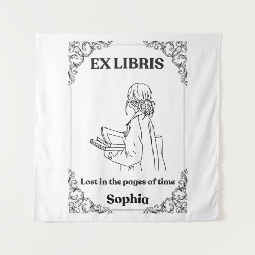 Dark Academia Ex Libris Personalized Reading Journ Tapestry