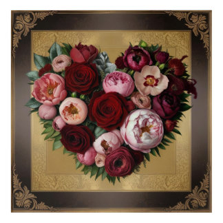 Dark Academia Floral Heart Art