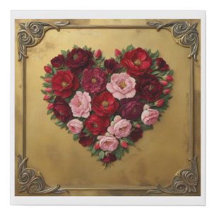 Dark Academia Floral Heart Design #1 Faux Canvas Print