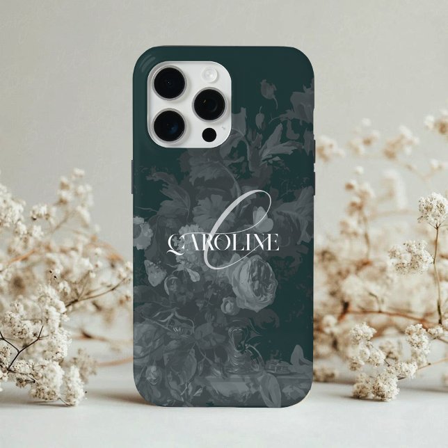 Dark Academia Floral Still Life Green Case-Mate iPhone Case (Creator Uploaded)
