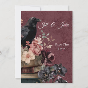 Dark Academia Goth Save the Date Invitation