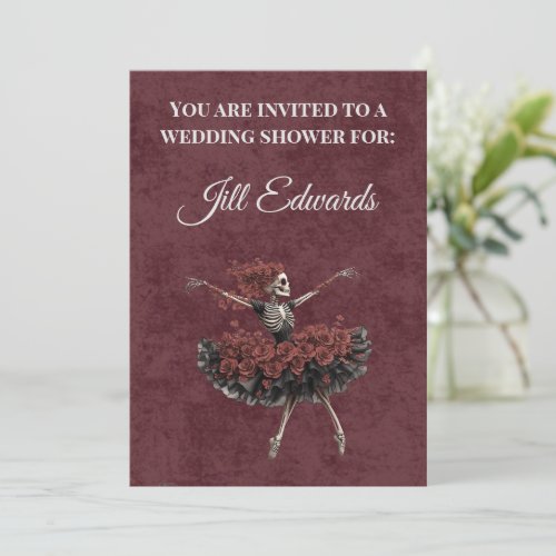 Dark Academia Goth Wedding Shower Invitation
