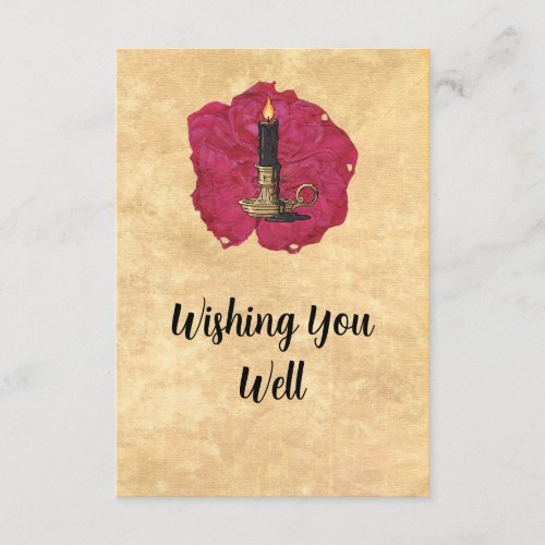 Dark Academia Gothic Candle and Rose Enclosure Card