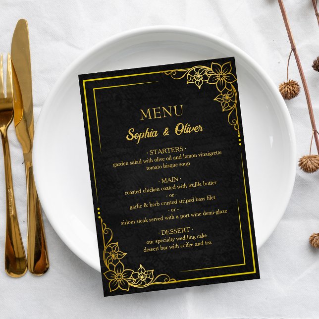 Dark Academia Gothic Elegant Wedding Menu (Creator Uploaded)