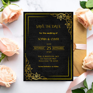 Dark Academia Gothic Elegant Wedding Save the Date