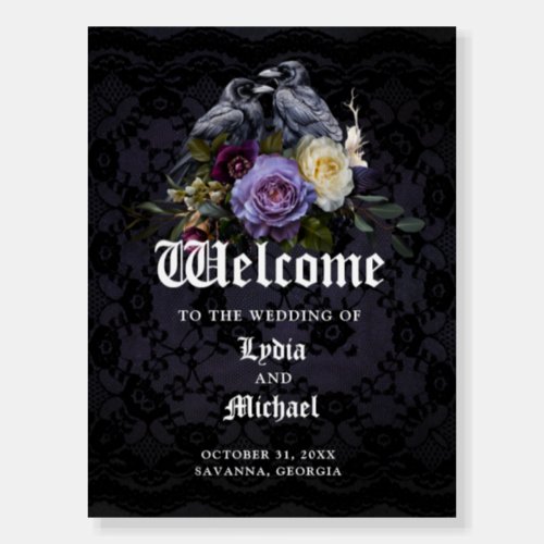 Dark Academia Gothic Floral  Ravens Foam Board