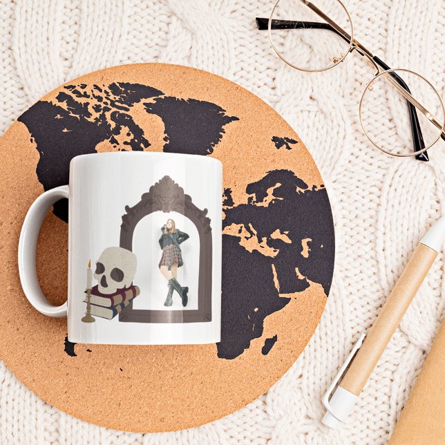 Dark Academia Graphic with Photo Coffee Mug (Creator Uploaded)