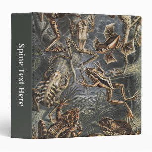 Dark Academia Haeckel Vintage Frog Nature Print 3 Ring Binder