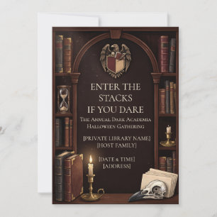 Dark Academia Halloween Party Gothic Invitation