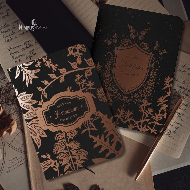 Dark Academia Herbarium Foil Pocket Notebook Set (Creator Uploaded)