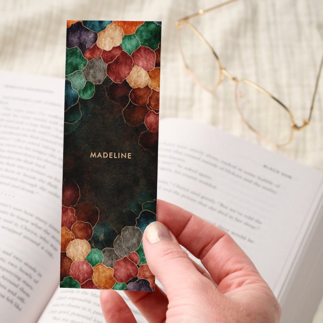 Dark Academia Jewel Pebbles Personalized Bookmarks (Hand)