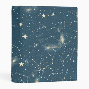 Dark Academia Navy Ivory Moon Constellation Chart Mini Binder