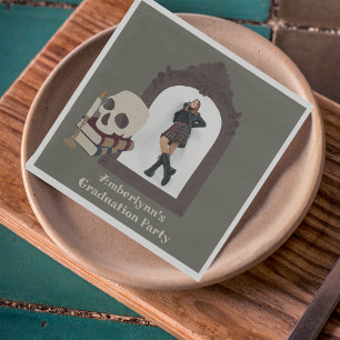 Dark Academia Photo Graduation Party Napkins