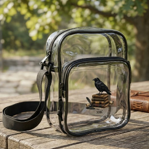 Dark Academia Raven Crow Books Aesthetic Clear Crossbody Bag