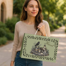 Dark Academia Raven Sage Green Apothecary Vintage 
