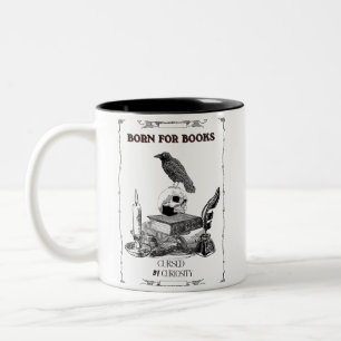 Dark Academia Raven Skull Vintage Aesthetic Born Two-Tone Coffee Mug
