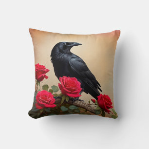Dark Academia Ravens Throw Pillow