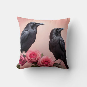 Dark Academia Ravens Throw Pillow