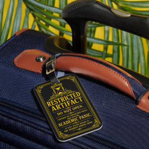 Dark Academia Restricted Artifact Luggage Tag