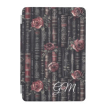 Dark Academia Roses & Books Custom Monogram