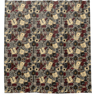 Dark Academia Shower Curtain – Vintage Elegance