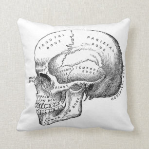 Dark Academia Skull Pillow