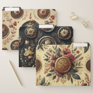 Dark Academia Stamp Vintage Gothic Philately  File Folder