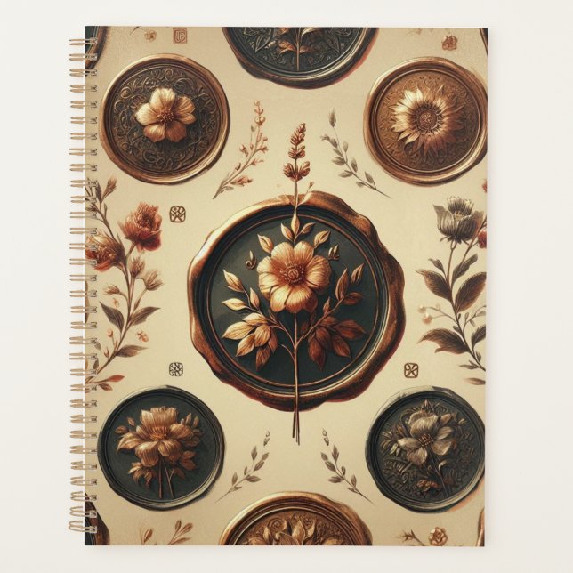 Dark Academia Stamp Vintage Gothic Philately  Planner (Front)