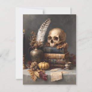 Dark Academia Still Life with Skull Postcard