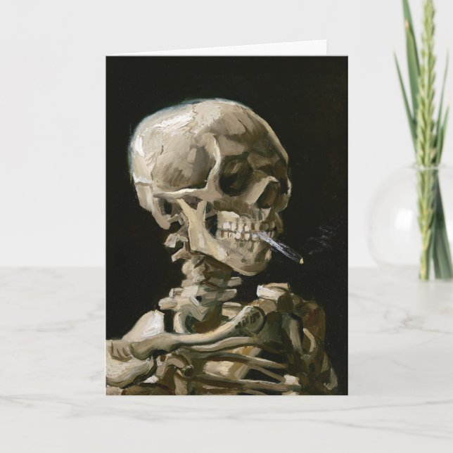 Dark Academia Van Gogh Skeleton Aesthetic Card (Front)