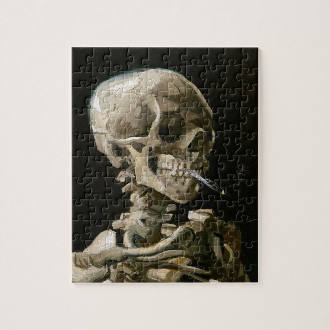 Dark Academia Van Gogh Skeleton Aesthetic Jigsaw Puzzle (Vertical)