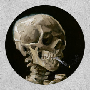 Dark Academia Van Gogh Skeleton Aesthetic Patch