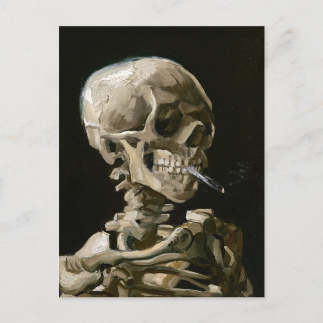 Dark Academia Van Gogh Skeleton Aesthetic Postcard (Front)