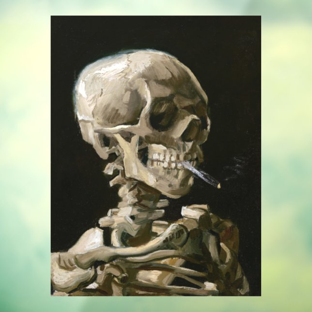 Dark Academia Van Gogh Skeleton Aesthetic Window Cling (Sheet 3)