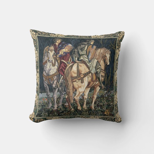 Dark Academia Vintage Tapestry Design Throw Pillow (Front)