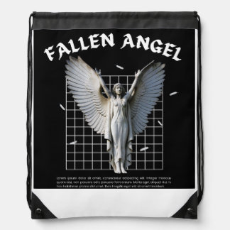Dark Aesthetic Fallen Angel Gothic Graphic Drawstr Drawstring Bag