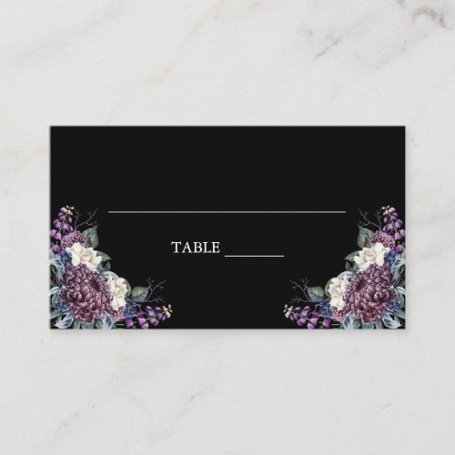 Dark Aesthetic Goth Wedding Bouquet Place Card