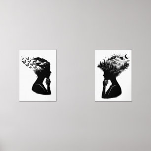 Dark Aesthetic Nature Art Set 