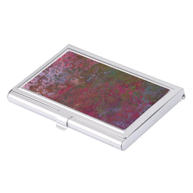 Dark Alcohol Ink Abstract Business Card Case (Front)