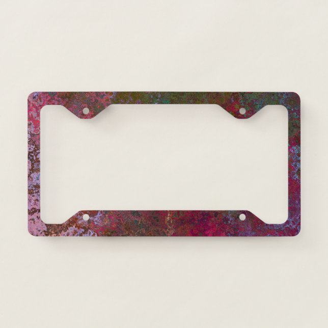 Dark Alcohol Ink Abstract License Plate Frame (Front)