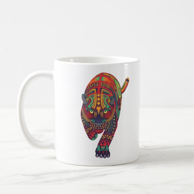 Dark Alebrije Cat Coffee Mug (Left)