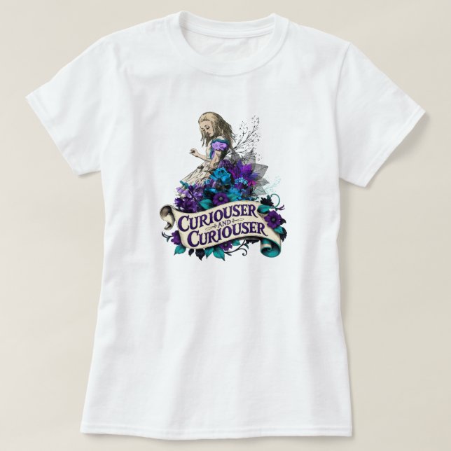 Dark Alice Curiouser and Curiouser T-Shirt (Design Front)