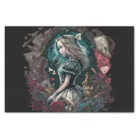 Vintage Alice In Wonderland Collage Decoupage Tissue Paper