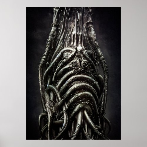 Dark Alien Statue of an Ancient Eldritch Horror Poster
