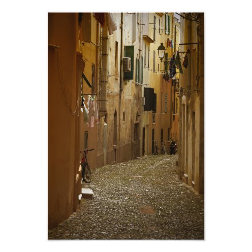 Dark alley in Naples Italy Photo Print