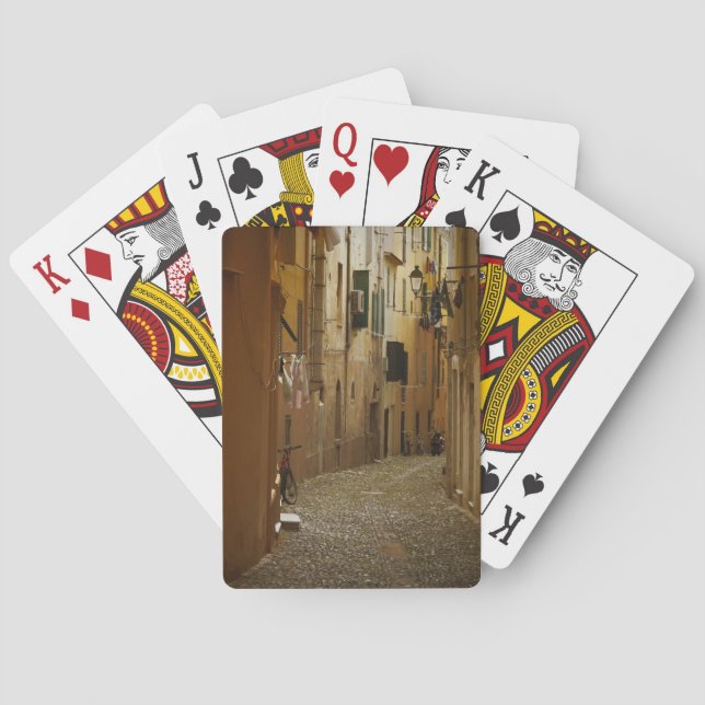 Dark alley in Naples, Italy playing cards deck (Back)